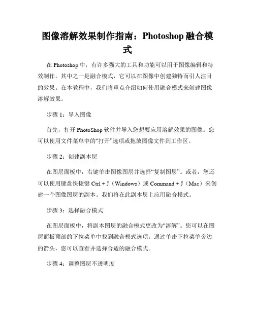 图像溶解效果制作指南 Photoshop融合模式