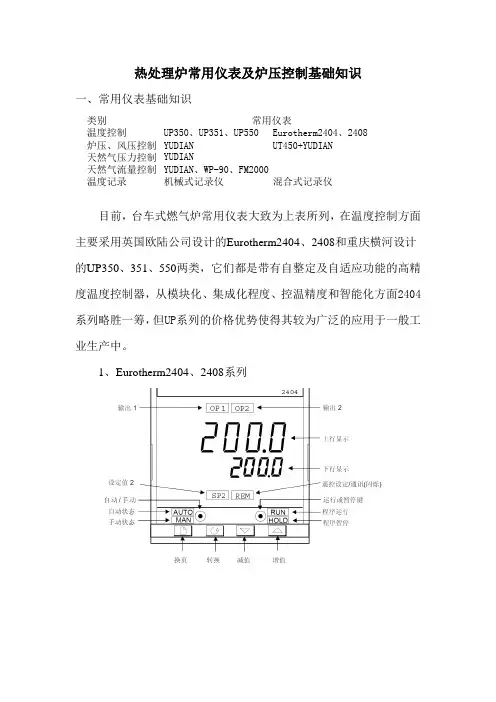 热处理炉常用仪表及炉压控制基础知识