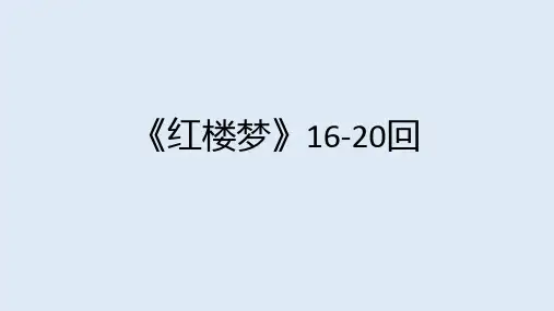 《红楼梦》第16-20回课堂讲练 