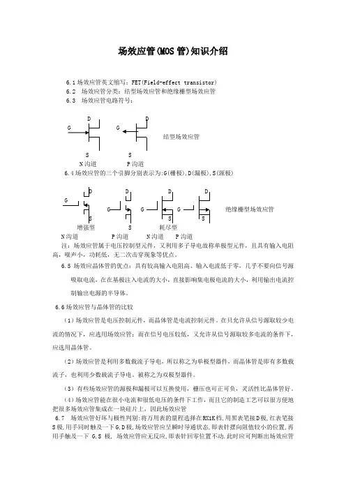 场效应管(MOS管)知识介绍