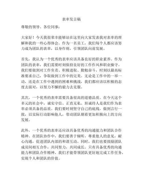 表率发言稿