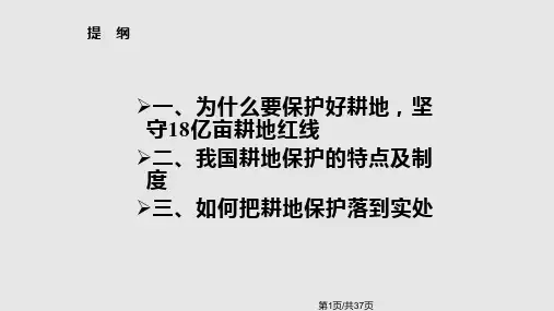 浅谈我国的耕地和基本农田保护制PPT课件