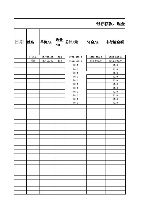 公司流水账表