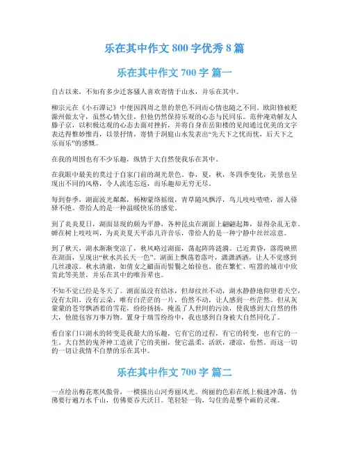 乐在其中作文800字优秀8篇