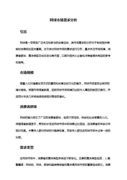 2024年网球市场需求分析