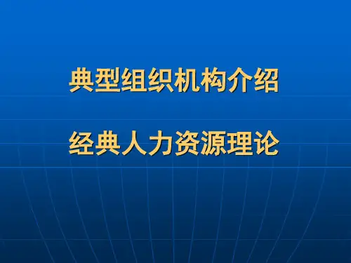 典型组织机构介绍、经典人力资源理论