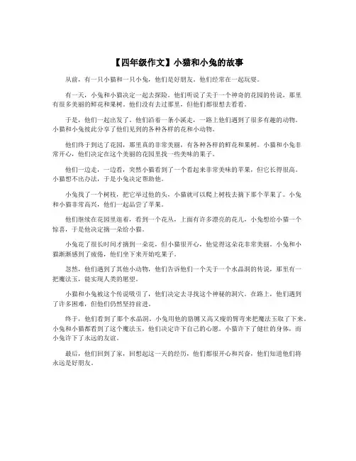 【四年级作文】小猫和小兔的故事