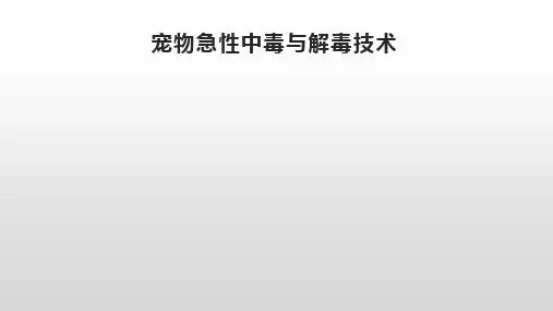 宠物急性中毒与解毒技术
