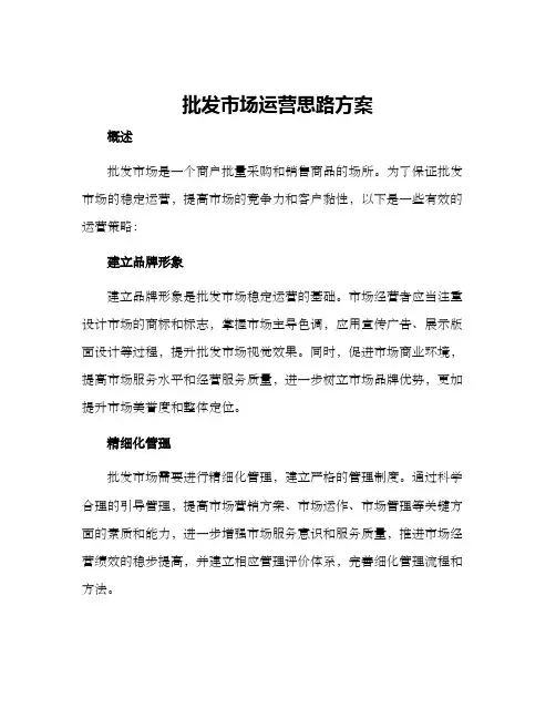 批发市场运营思路方案