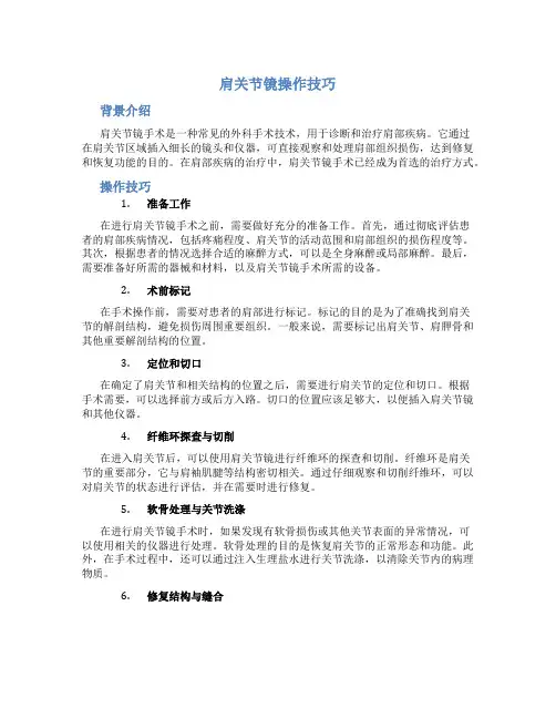 肩关节镜操作技巧