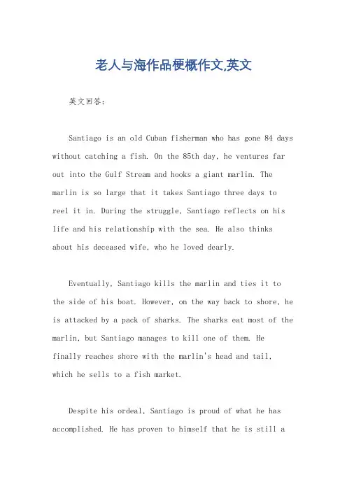 老人与海作品梗概作文,英文