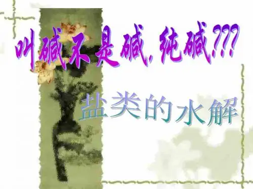 人教版高二化学选修四3.3盐类的水解课件11张共11张PPT