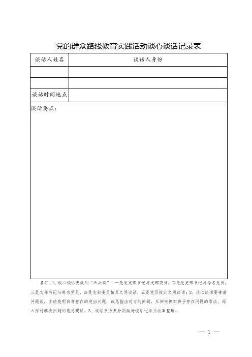 谈话记录表