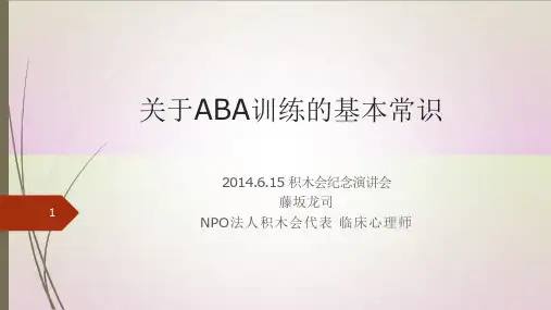 自闭症孩子ABA训练入门