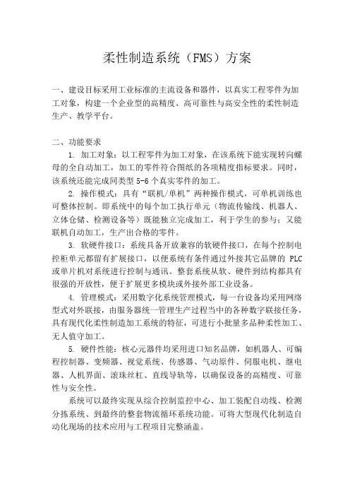 柔性制造系统FMS方案