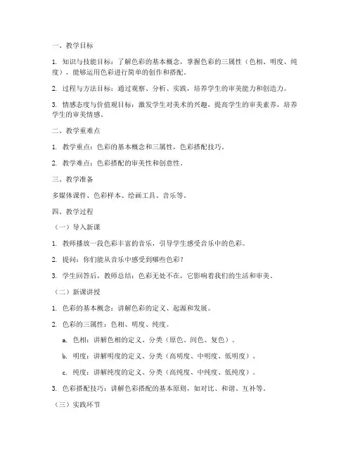 教资面试教案模板高中美术