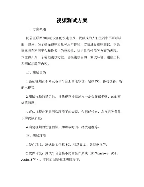 视频测试方案