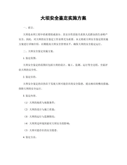 大坝安全鉴定实施方案