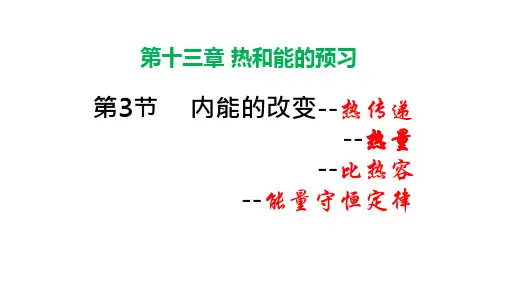 物理人教版九年级全册内能的改变热传递 PPT课件