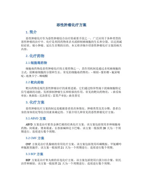恶性肿瘤化疗方案
