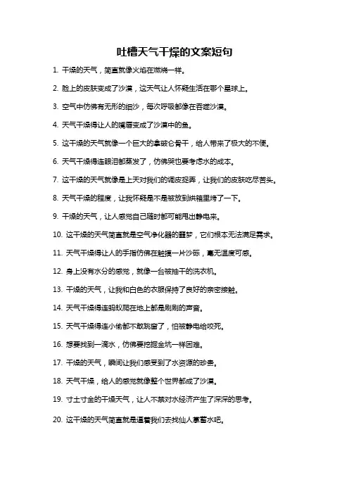 吐槽天气干燥的文案短句