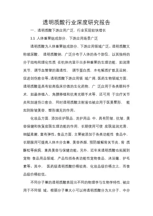 透明质酸行业深度研究报告