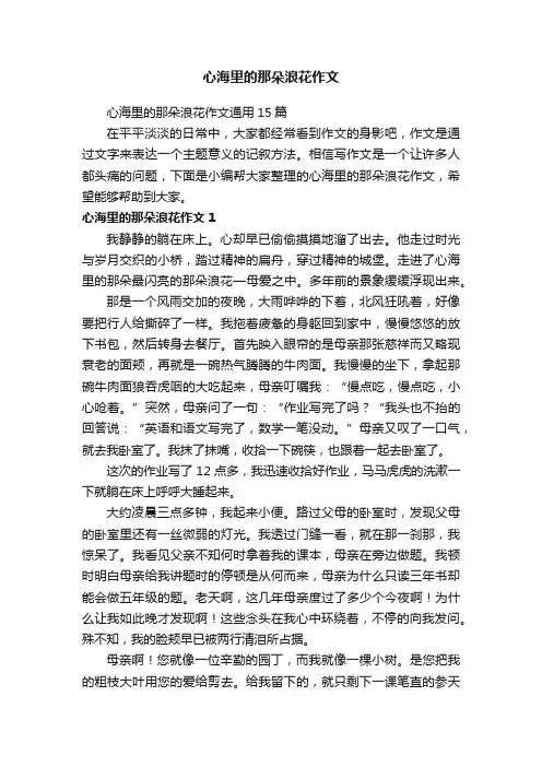 心海里的那朵浪花作文