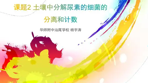 2.2 土壤中分解尿素的细菌的分离和计数