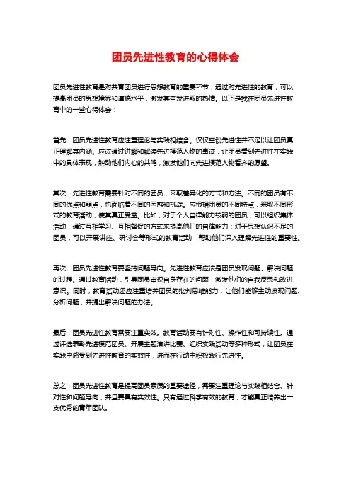 团员先进性教育的心得体会