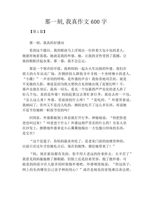 那一刻,我真作文600字