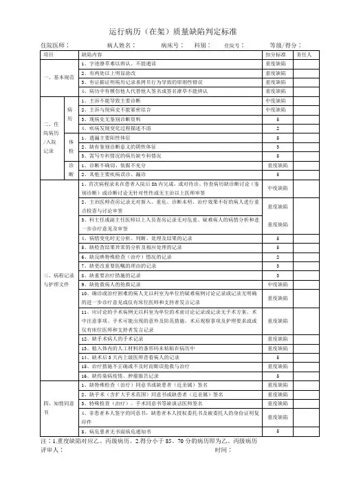 医院运行在架病历