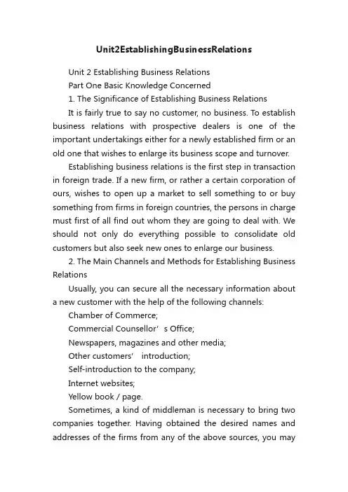 Unit2EstablishingBusinessRelations