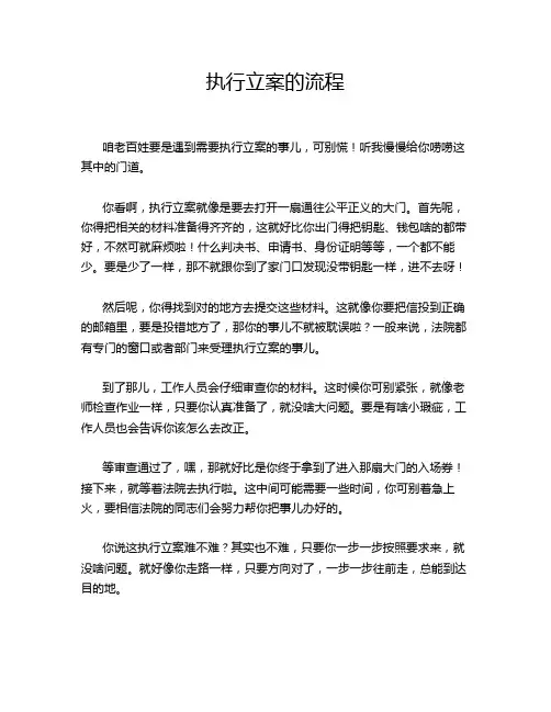执行立案的流程