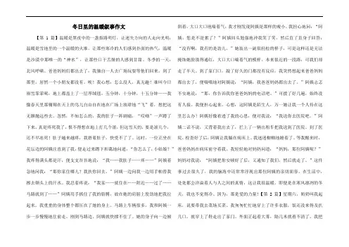 冬日里的温暖叙事作文