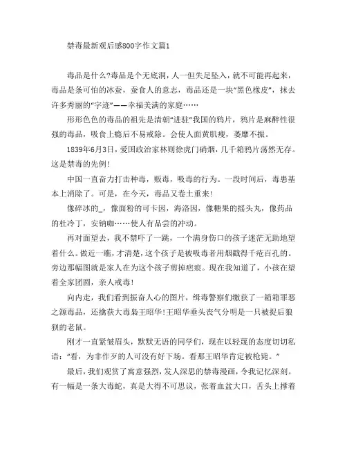 禁毒最新观后感800字作文4篇