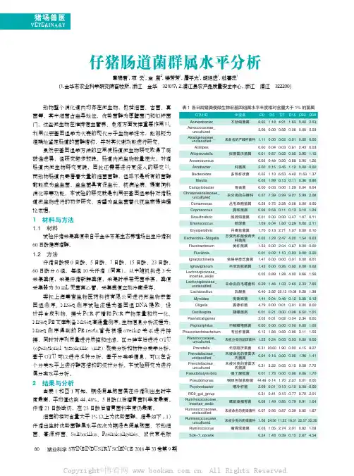 仔猪肠道菌群属水平分析