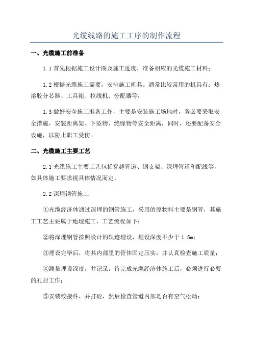 光缆线路的施工工序的制作流程