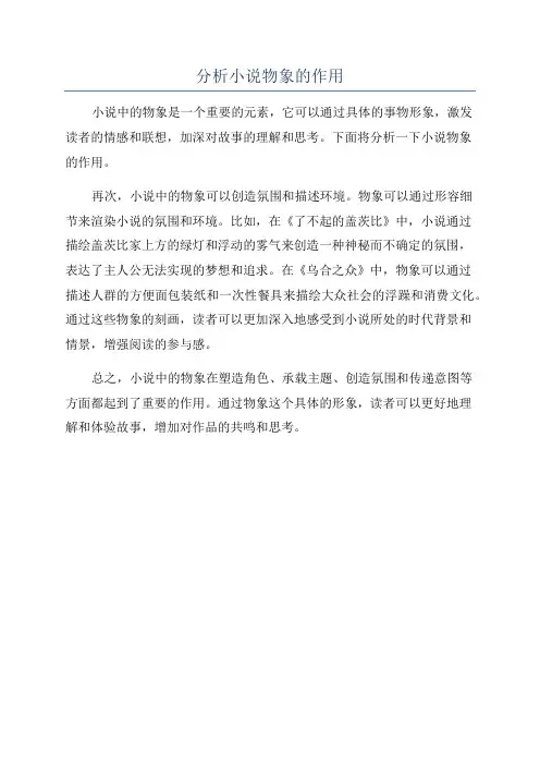 分析小说物象的作用