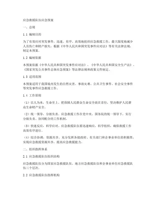 应急救援队伍的应急预案