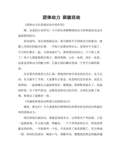 团体动力 班级活动