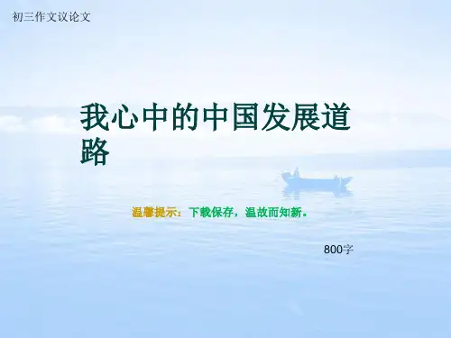 初三作文议论文《我心中的中国发展道路》800字