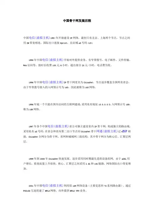 中国骨干网介绍