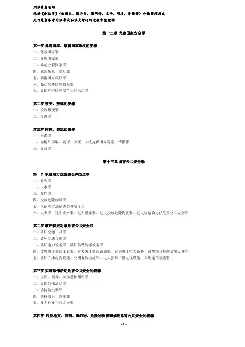 刑法罪名一览表