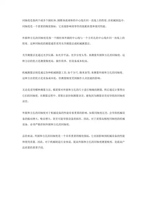 外圆和方孔的同轴度