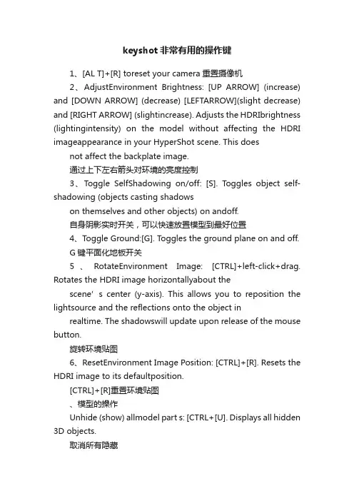 keyshot非常有用的操作键