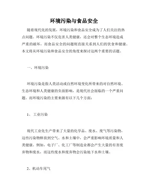 环境污染与食品安全
