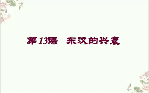 (部编)《东汉的兴衰》ppt课堂课件