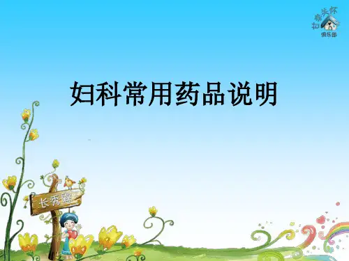妇科常用药品说明
