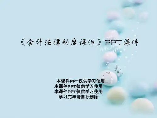 《会计法律制度课件》PPT课件