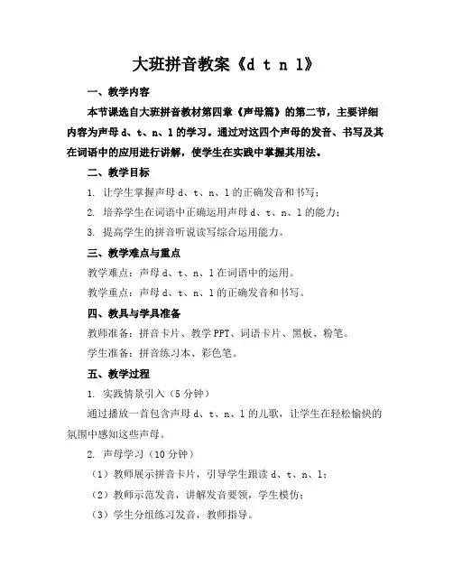 大班拼音教案《dtnl》
